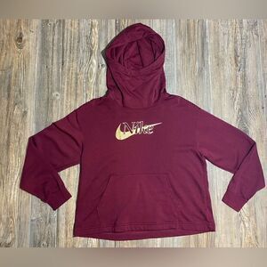 NWOT Nike hoodie Plum w/ Gold Logo Super Soft size small